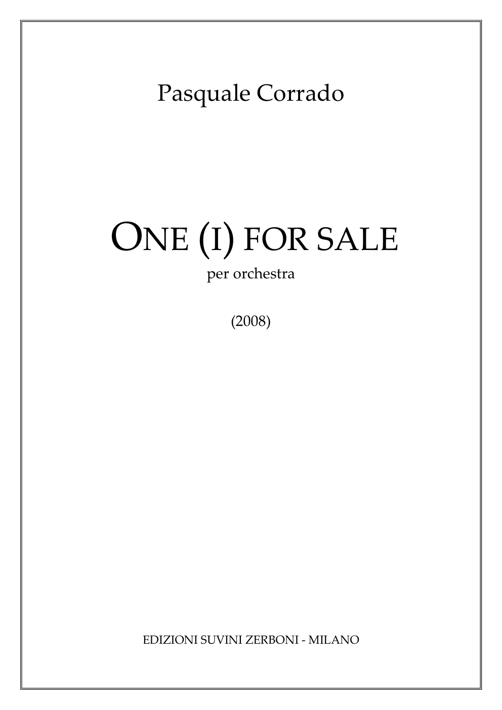 One i for Sale_Corrado 1
